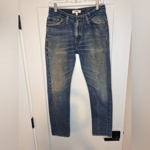 RE/DUN - RE/DONE Straight Skinny Jeans Size 26 Paint Splatter/Distressed
